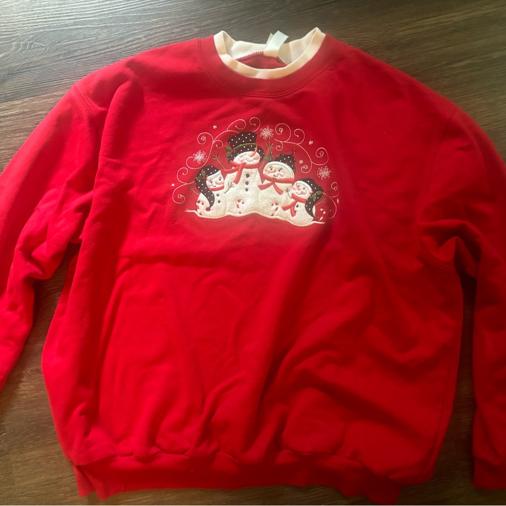 Vintage Red Snowman Sweater